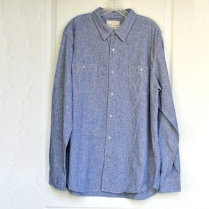 Vintage Waterproof blue long sleeve button up